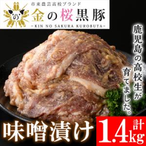 ふるさと納税 いちき串木野市 地元の高校生が育てた金の桜黒豚味噌漬け　約1.4kg