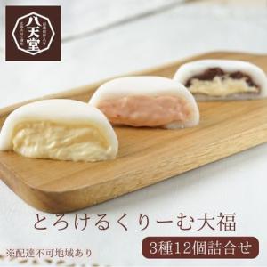 ふるさと納税 三原市 八天堂「スプーンで食べる」とろけるくりーむ大福 3種12個詰め合わせ[5311...