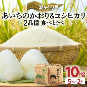 【潮かぶり米】令和7年 あいちのかおり&コシヒカリ2品種 食べ比べ10kg　H073-009