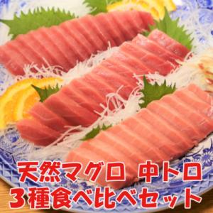 ふるさと納税 室戸市 天然マグロ中トロ3種食べくらべセット(本マグロ、ミナミマグロ、メバチマグロ　中...