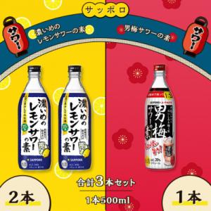 ふるさと納税 赤磐市 サッポロ 濃いめの レモン サワーの素 2本/男梅サワーの素 1本 [NO57...