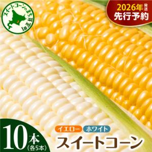 【先行受付】北海道芽室町 とうもろこしイエロー、ホワイト各5本 me002-008c-26
