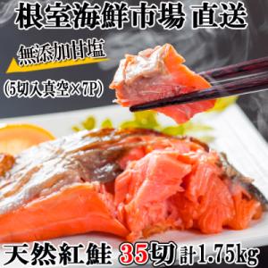 ふるさと納税 根室市 無添加甘塩天然紅鮭5切×7P(計35切、約1.75kg)