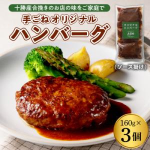 ふるさと納税 芽室町 北海道十勝芽室町 Hiroオリジナル 手ごねハンバーグ　160g×3個セット ...