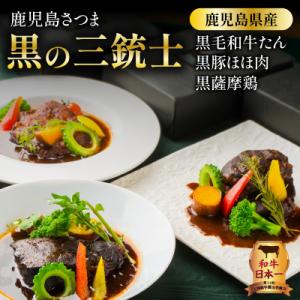 ふるさと納税 鹿児島市 【洋食グリル肝付】鹿児島さつま黒の三銃士　レトルトシチュー　K084-001