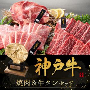 ふるさと納税 加西市 焼肉セット3種 バラ モモ 牛タン 計500g 神戸牛 キャンプ 黒毛和牛[No5698-1274]