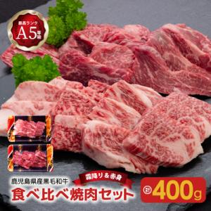 ふるさと納税 鹿児島市 A5等級黒毛和牛食べ比べ焼肉セット2種400g　K208-008