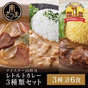 ふるさと納税 南さつま市 【マイスター山野井】3種類のレトルトカレーセット 計6食(グリーン・クリー...