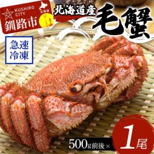 ふるさと納税 釧路市 北海道産毛蟹500g前後×...の商品画像
