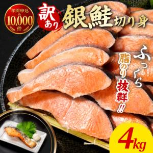 訳あり 銀鮭 切り身 4kg 冷凍 【北海道・沖縄・離島配送不可】