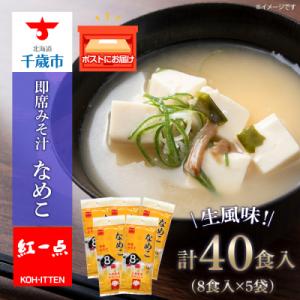 ふるさと納税 千歳市 味噌汁 なめこ インスタント みそ汁 即席 8食入×5袋 【紅一点】《千歳工場...