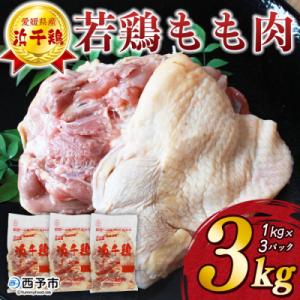 <銘柄鶏 浜千鳥 愛媛県産 若鶏もも肉 3kg(1kg×3)> 国産 鶏肉 鳥肉 とり モモ肉