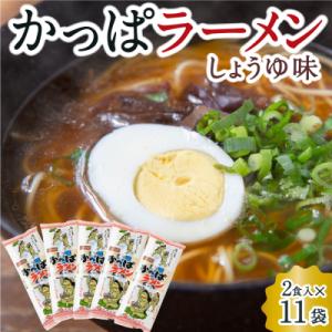 ふるさと納税 うきは市 熊谷商店 かっぱラーメン2食入 (しょうゆ味) 11袋