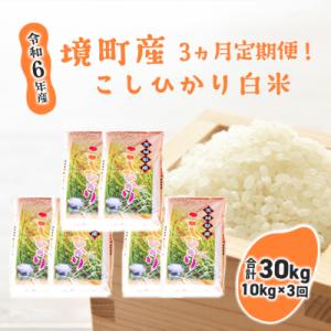 ふるさと納税 境町 【3ヶ月定期便】令和6年産 茨城県 境町産 こだわり「こしひかり」白米10kg(5kg×2袋)×3ヵ｜さとふる