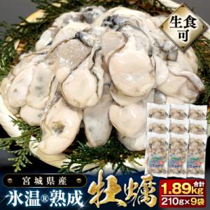 ふるさと納税 石巻市 牡蠣 宮城県産 氷温熟成 かき 生食用(冷凍)210g×9袋 約1.8kg 小分け 冷凍 バラバラ｜さとふる