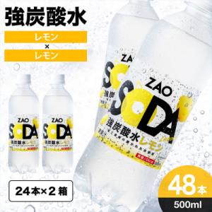 ふるさと納税 山形市 ZAO SODA 強炭酸水(レモン) 500ml×48本 FZ23-527