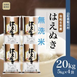 ふるさと納税 鮭川村 ＜6年産米早期受付＞令和6年11月下旬発送　はえぬき 【無洗米】 20kg(5...