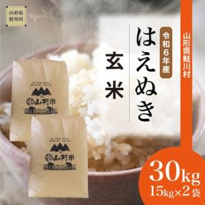 ふるさと納税 鮭川村 ＜6年産米早期受付＞令和7年5月下旬発送　はえぬき 【玄米】 30kg(15k...