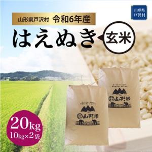 ふるさと納税 戸沢村 ＜令和6年産米受付＞令和6年10月中旬発送　はえぬき 【玄米】 20kg(10...