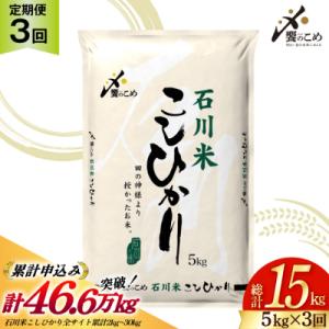 【定期便 3回】【令和7年産】 石川米 こしひかり 5kg 計15kg [38601207]