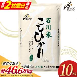 米 令和7年 石川米 こしひかり 精米 10kg [中橋商事 宝達志水町 38601198]