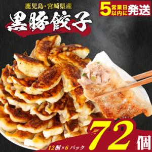 【スピード発送】 黒豚餃子 12粒×6パック(72粒) 冷凍 国産餃子 訳あり IB051-72
