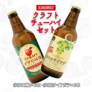 【北海道限定】クラフトチューハイ「余市の林檎」&「余市産ナイアガラ」12本セット_Y034-0097