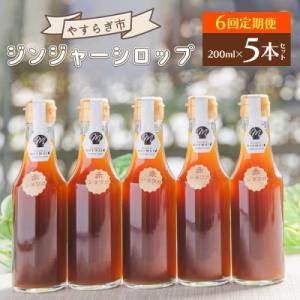 【6回定期便】ジンジャーシロップ 200ml×5本 生姜シロップ やすらぎ市 Wyr-0133