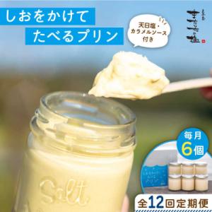 ふるさと納税 糸島市 【全12回定期便】しおが主役 しおをかけてたべる プリン 花塩 プレーン 6個セット[AEB009]