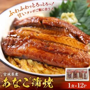 宮城県産あなご蒲焼(1食)12入 冷凍 小分け 穴子 アナゴ 蒲焼き 甘だれ おかず 惣菜 宮城県