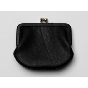 ふるさと納税 美波町 徳島で染め上げた革製品【泥染】がま口財布 L(小銭・小物入れ)
