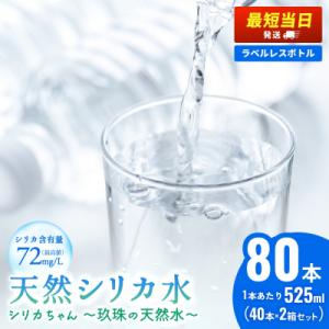 シリカ天然水 525ml ×80本(40本 ×2箱)シリカちゃん 500 +25ml