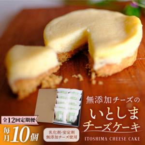 ふるさと納税 糸島市 【全12回定期便】無添加チーズのいとしまチーズケーキ【10個入り】糸島手作り工房爽風[ATA010]