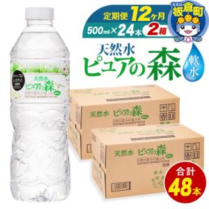 ふるさと納税 板倉町 水 《定期便12ヶ月》 ピュアの森 500ml 24本×2箱 計48本|13_vic-014812