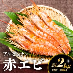 【お刺身用】赤海老 アルゼンチン赤海老 2キロ 約20尾～40尾 生食可能 刺身 .AF089