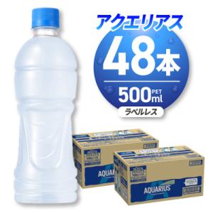 ふるさと納税 札幌市 アクエリアス ラベルレス 500mlPET×48本_hs137-091