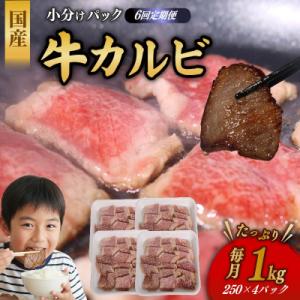 ふるさと納税 室戸市 【6回定期便】 国産 牛カルビ 1kg 牛肉 焼肉