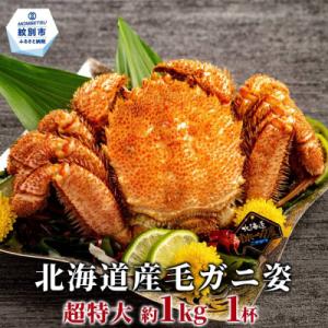 【超特大】北海道産毛ガニ　約1kg×1杯