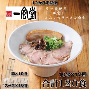 ふるさと納税 新宮町 【全12回定期便】一風堂白丸ラー麦麺セット・10食【豚骨ラーメン】.JEF001