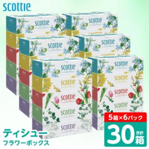 【令和8年熊本地震復興支援】ティッシュ 30箱 スコッティ フラワーボックス_186-6427-A