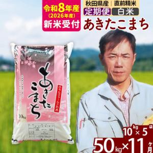 ふるさと納税 北秋田市 R8産 新米受付《定期便11ヶ月》秋田県産あきたこまち50kg【白米】|msrf-11211s