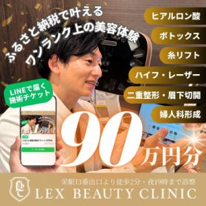 ふるさと納税 名古屋市 美容医療　LEX BEAUTY CLINIC　名古屋　栄　施術チケット90万円分