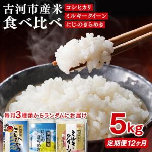ふるさと納税 古河市 【定期便12か月】令和7年産お米食べ比べ コシヒカリ・ミルキークイーン・にじのきらめき _DP63