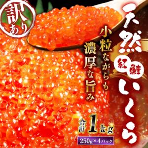 【 5営業日以内発送 】 紅鮭いくら醤油漬け 1kg ( 250g × 4 )