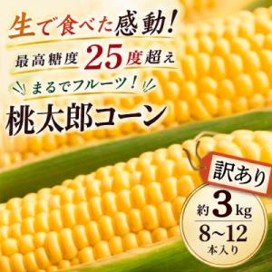 ふるさと納税 瀬戸内市 最高糖度25度超え瀬戸内市牛窓産 とうもろこし 訳あり 桃太郎コーン 約3kg [2157005]