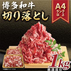ふるさと納税 大野城市 【毎月定期便】【A4〜A5】博多和牛切り落とし 1kg(500g×2パック)全3回