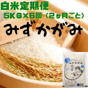 ふるさと納税 近江八幡市 【2ヵ月毎定期便】みずかがみ　白米　5kg　【環境こだわり農産物認定の近江米】全6回