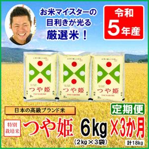 ふるさと納税 米沢市 【発送月固定定期便】&lt;6月発送開始&gt;【令和5年産】特別栽培米つや姫6kg(2k...