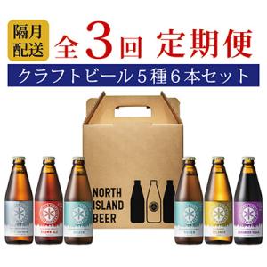 ふるさと納税 江別市 【2ヵ月毎定期便】ノースアイランドビール5種6本セット全3回