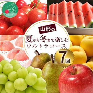 【発送月固定定期便】山形の夏から冬まで楽しむウルトラコース(さくらんぼ、桃、ぶどうなど)全7回